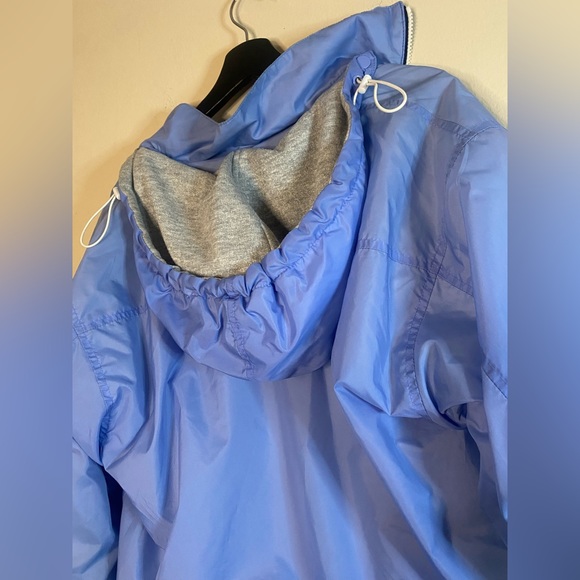 Reversible Blue and Heather Gray Windbreaker Jacket Size M Women Men Kids Teens - Picture 3 of 7